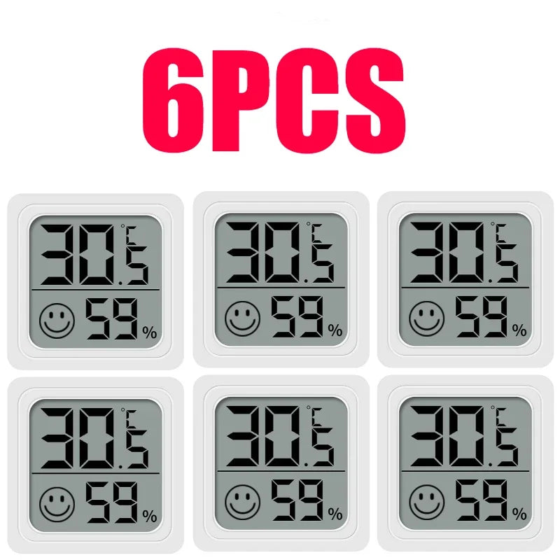 NEW Arrivals 4/6PCS Set Mini Digital Thermometer Hygrometer Indoor Temperature Electronic Monitor Hygrometer Outdoor Room Baby Living Room Home Smart Devices