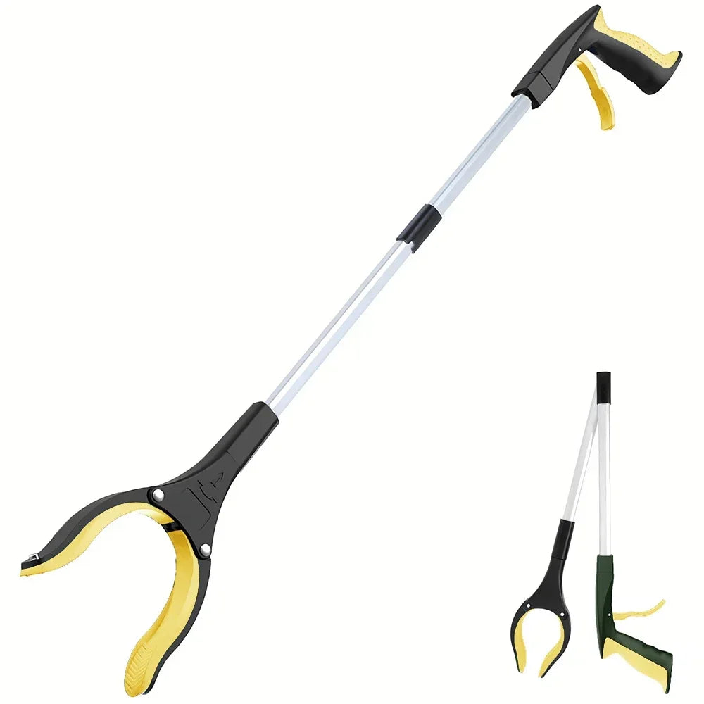 NEW 2PCS Set 3 Colors 34 Inch Extra Long Grabber Reacher with 360°Rotating Jaw & Magnet Foldable Pickup Mobility Aid Reaching Assist Tool Home Cleaning Supplies