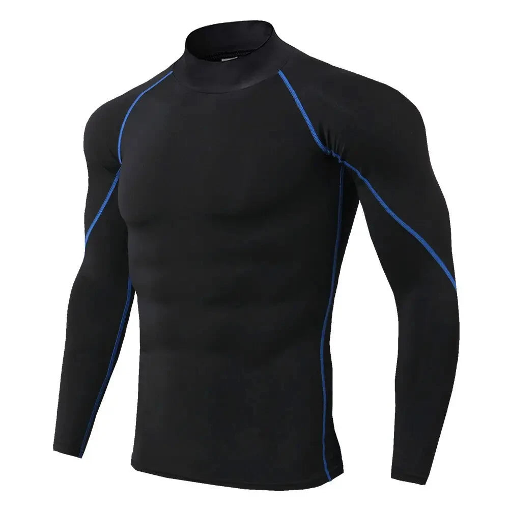 NEW Arrivals S-4XL Plus Size Men Sport T-Shirt Quick Dry Bodybuilding Running Cycling Shirt Long Sleeve Compression Top Gym T-Shirt Men Fitness Tight Blouse Sports Apparel Supplies