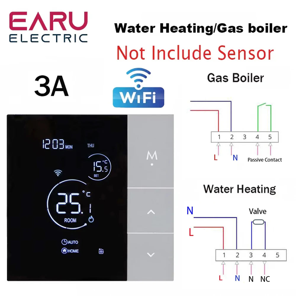NEW Arrivals TUYA Wi-Fi Thermostat Temperature Controller Water Electric Floor Heating TRV AC100V-240V 3A 16A Digital LCD Display Wall Mounted Device