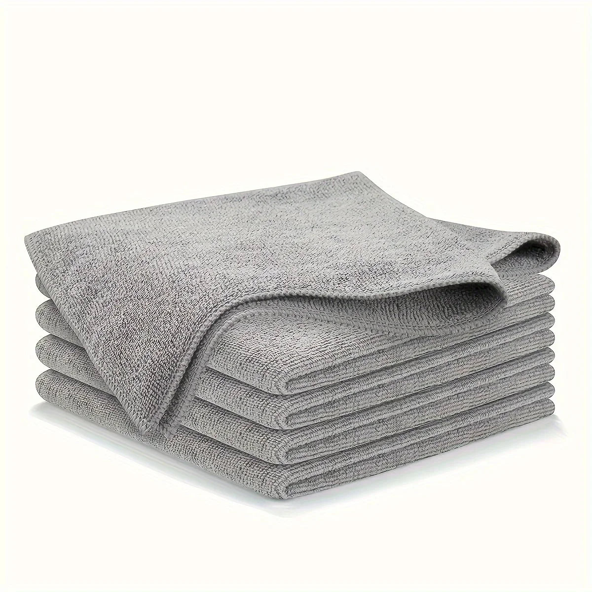 NEW 10PCS Set Ultra-fine Fiber Kitchen Towels, Absorbent Cleaning Cloths, Soft & Stain-Removing, Light Gray