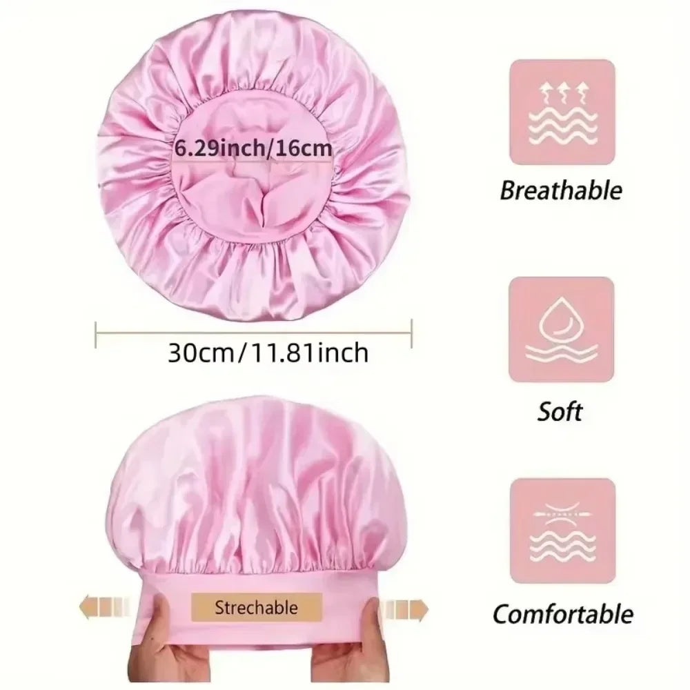 NEW Arrivals 2PCS Set Wine Red/Pink/Black Heatless Curling Rod Set Satin Nightcap for Women No Heat Hair Rollers Sleeping Soft Headband Styling Tool Lazy Curls Ladies Hair Care Accessories
