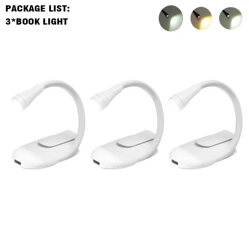 NEW Arrivals 5~10PCS Set Mini Book Light Laptop Keyboard Portable Clip Night Light USB Charging LED Dimmable Bedroom Eye Protect Camping Clip 360° Flip Book Lamp