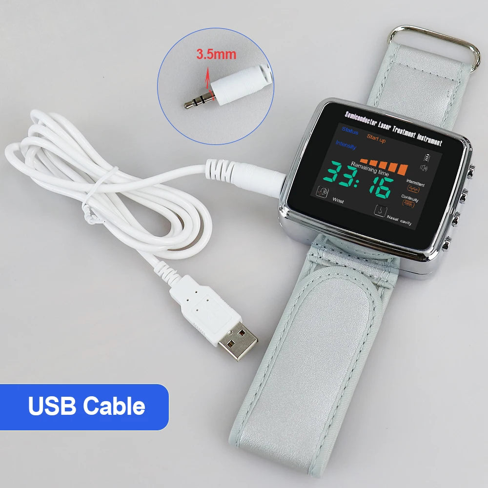 NEW Arrivals 15 Holes 650nm Laser Therapy Watch Diode LLLT Wrist Watch For Diabetes Cholesterol Hypertension Treatment Sinusitis Therapy Health Care Supplies