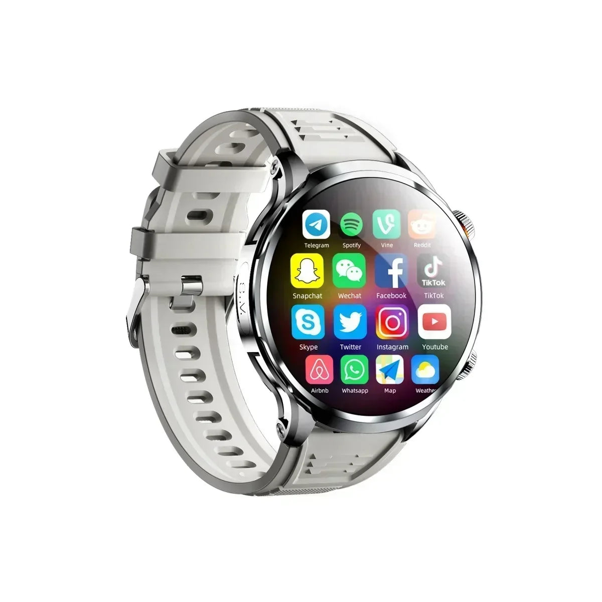 NEW Arrivals GPS Tracker Heart Rate Blood Pressure Multiple Sports Modes and Languages Android Adult Smart Watch 1.95 'AMOLED 8GB+128GB Storage 4G Full Network Google Play WIFI GPS Sim Card