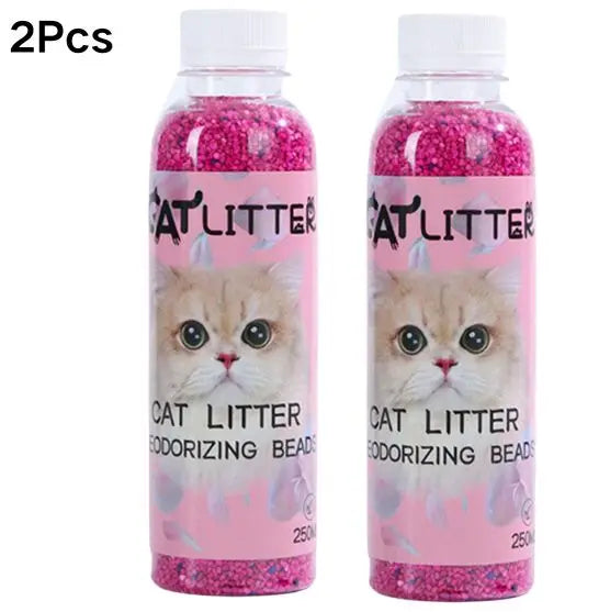 NEW 2PCS Set Cat Litter Deodorant Beads Efficient Deodorization Lasting Freshness Low Dust sanitary Cat Litter Deodorizing Beads Cats Hygiene Accessories Pets Supplies