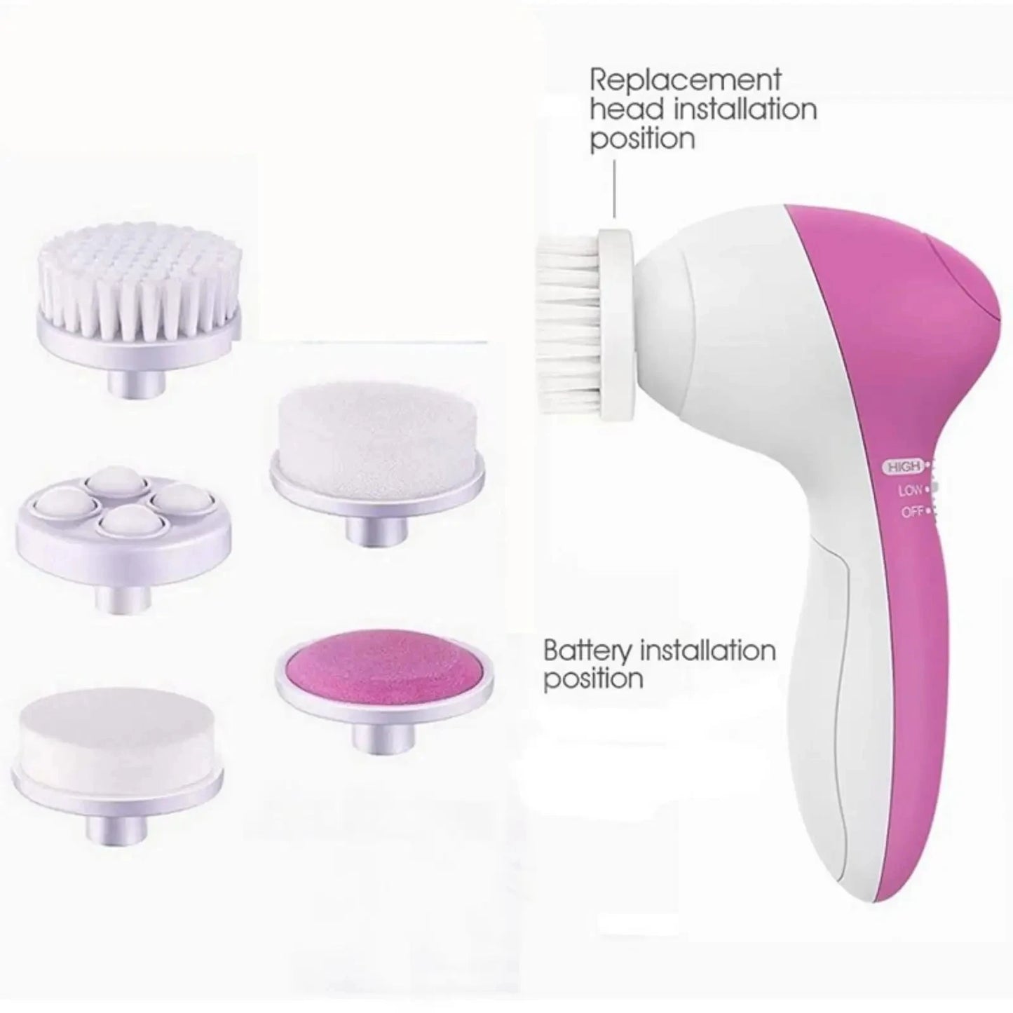 Electric Facial Cleaner 5 IN 1 Face Cleansing Brush Wash Machine Spa Skin Care Massager Blackhead Cleaning Facial Cleanser Tools