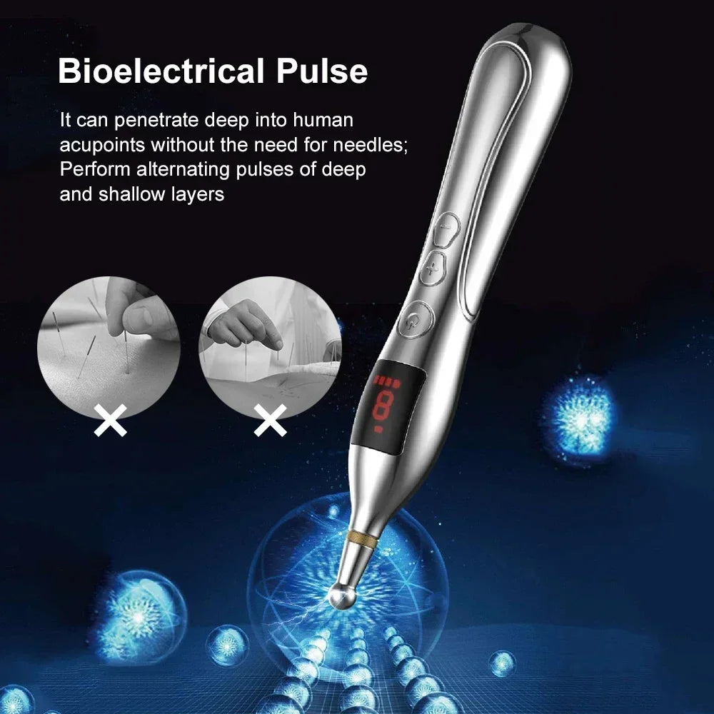 NEW Arrivals Electric Meridian Acupuncture Pen Set Electronic Laser Pointer Physiotherapy Acupressure Relax Tens EMS Pulse Vibrators Relaxing Massage Pens Health Care Supplies