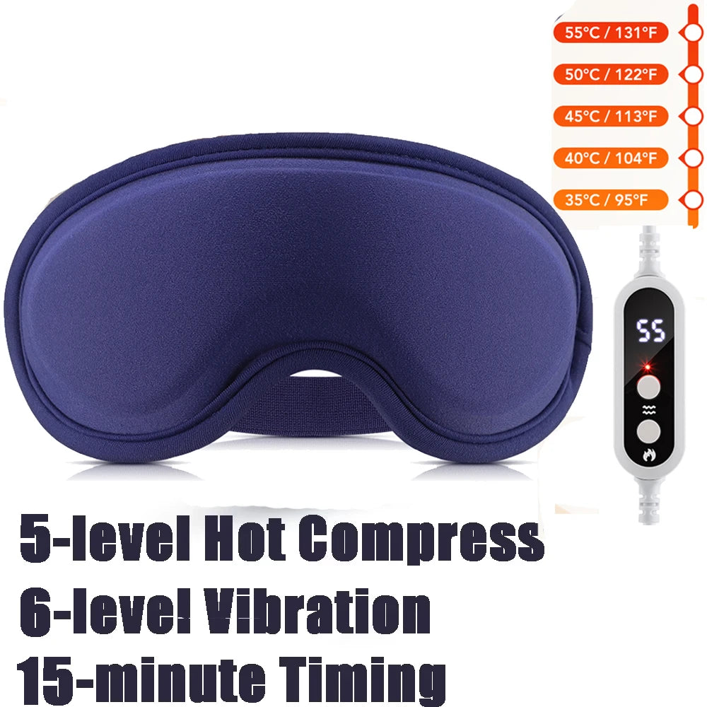 Electric Heated Eye Mask, USB Eye Mask for Dry Eyes with Constant Heating Temperature, Warm Compress Heating Pad for Sleep Dark Circles Removal Eye Strain Massage Relaxation Mask
