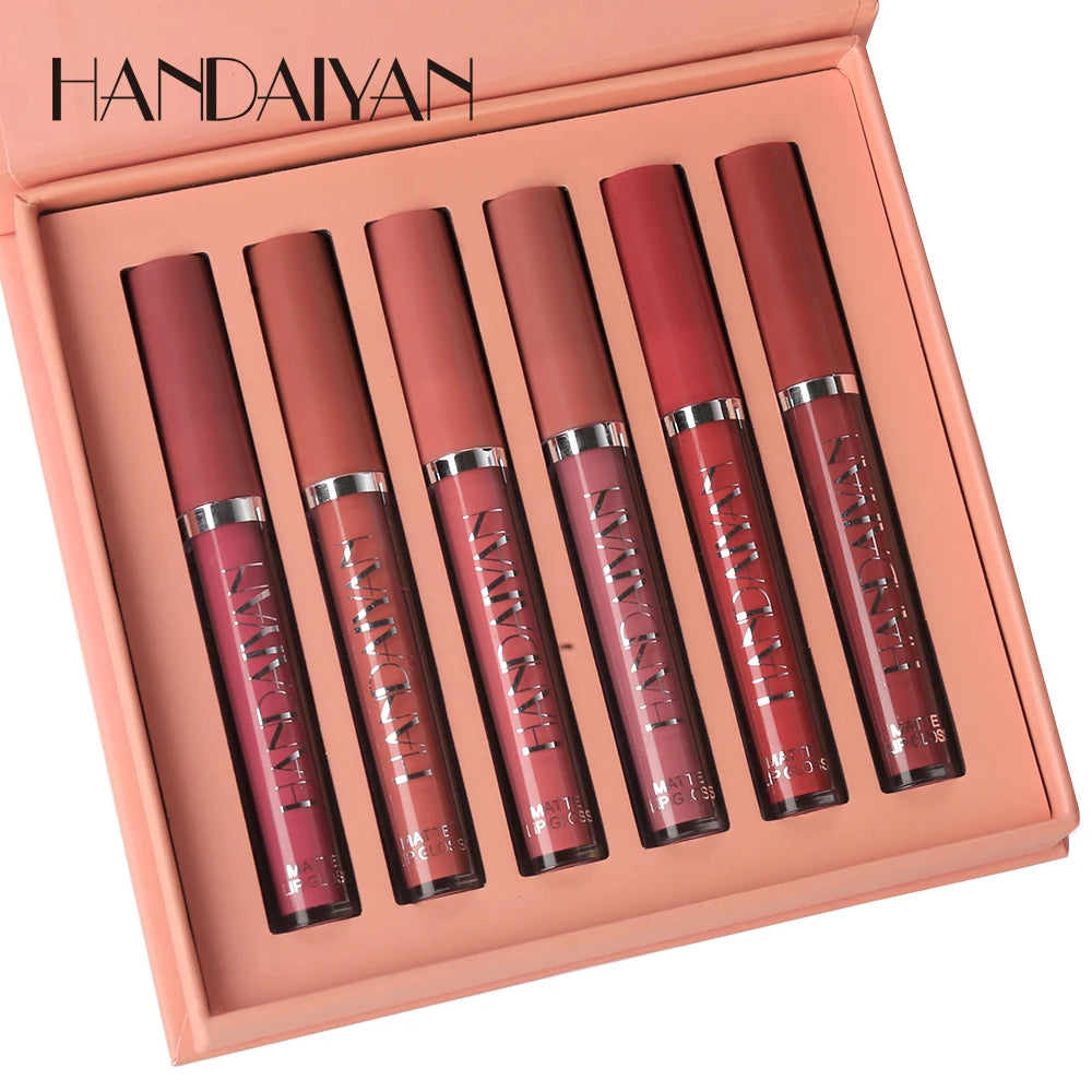 NEW Arrivals 6PCS Set Non Stick Cup Liquid Lipstick , Long-Lasting Lip Gloss Gift Box – Matte Finish Lip Gloss, Resistant to Fading Women Cosmetic Supplies