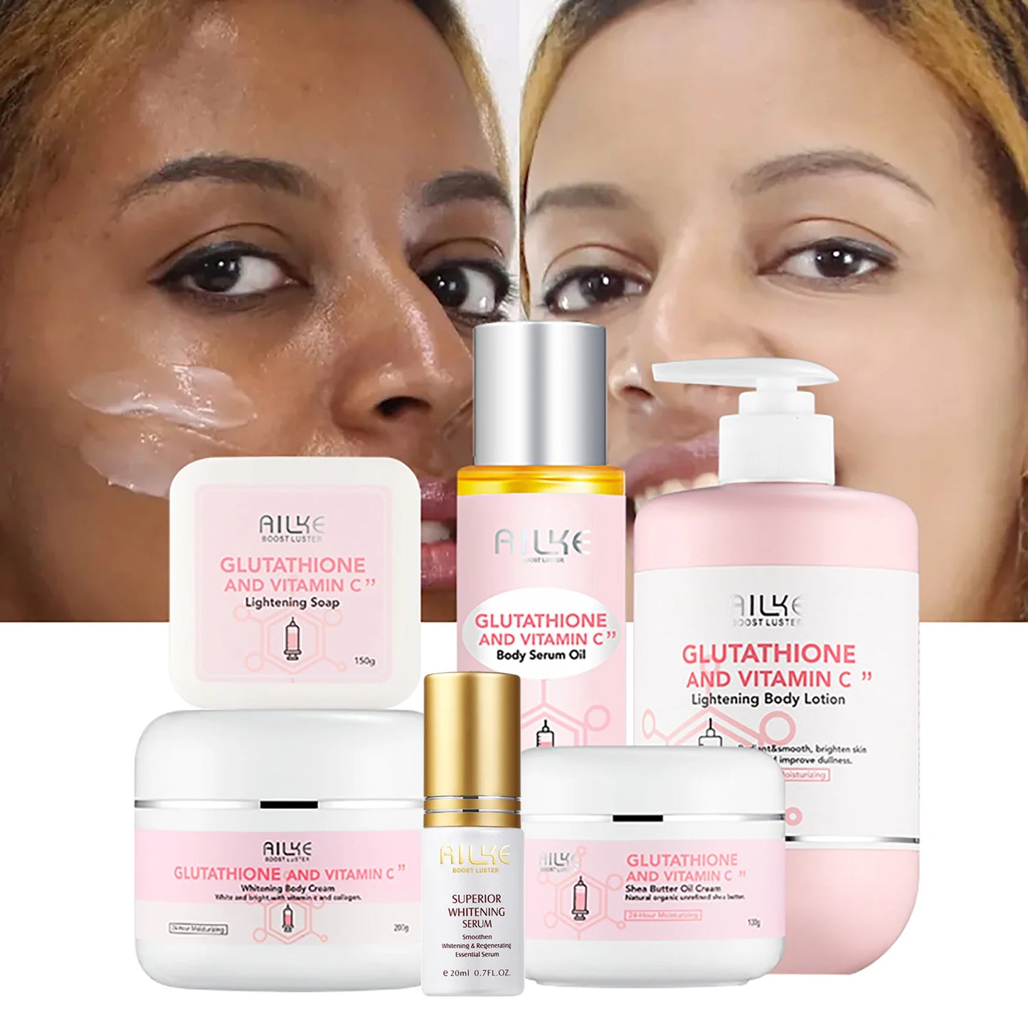 NEW Arrivals Korean High Quality Sets Whitening Remove Black Spots Facial Skin Care Lotion Moisturizing Cream Body Glutathion Vitamin C Black Skin Face Care Products