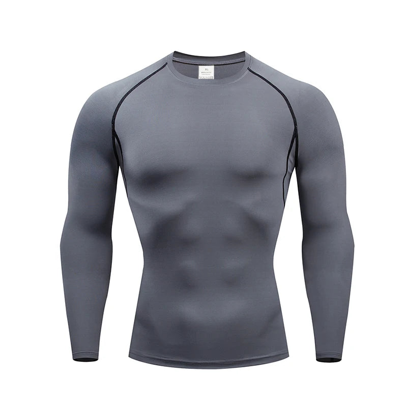 NEW S-3XL 5 Colors Men Compression Running T-Shirt Fitness Tight Long Sleeve Sport T-shirt Training Jogging Shirts Gym Sportswear Quick Dry Sports Clothes