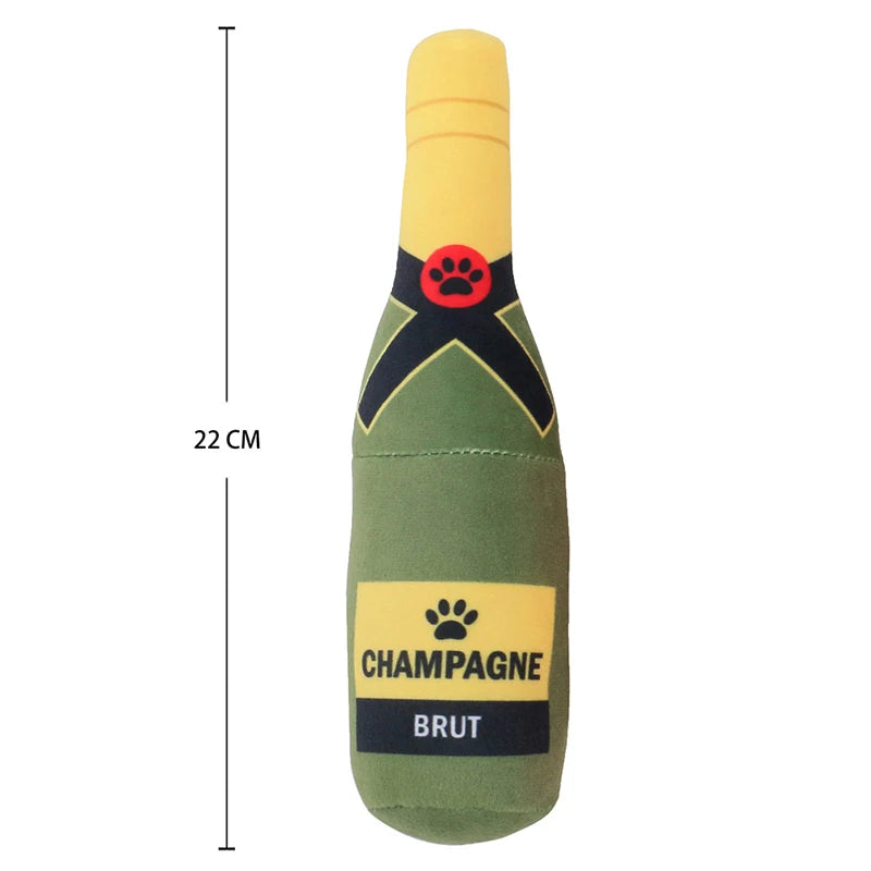 NEW Arrivals Creative Beer Champagne Vodka Bottle Shaped Plush Dog Squeaky Toys Soft Small Large Dog Interactive Bite-Resistant Clean Chew Toy Pet Accessories
