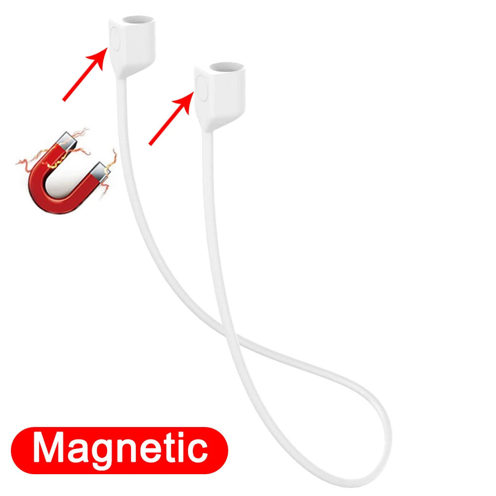 Soft Silicone Anti Lost Magnetic Rope Earphones for Apple Air Pods 2 1 3 Air Pods Pro Bluetooth Wireless Headphone Earbuds Strap
