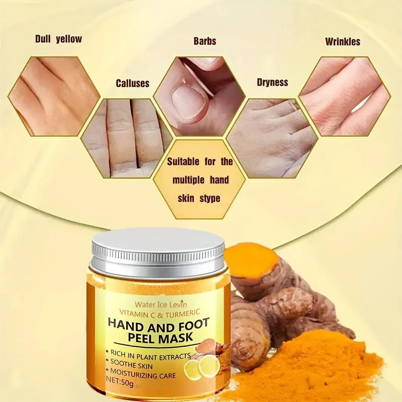 NEW Arrivals Vitamin C and Turmeric Hand Wax Mask for Hands and Feet, Smoothing Skin, Gently Cleansing Hand Mask, illuminating Hand Skin Care Supplies
