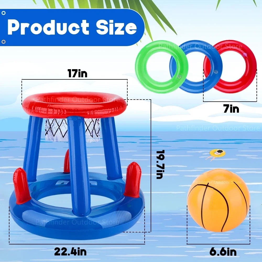 NEW Arrivals Adults Children Inflatable Toys Swimming Pool Beach Party Accessories Inflatable Bowling Ring Throwing Ferrule Game Set Floating Toys Beach Fun Summer Water Sports Supplies