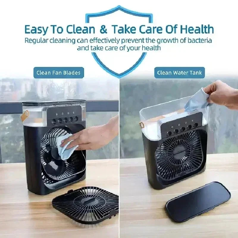 New Arrivals 3 In 1 Fan Air Conditioner Household Small Air Cooler LED Night Light Portable Humidifier Air Adjustment Fan Office Home Fan