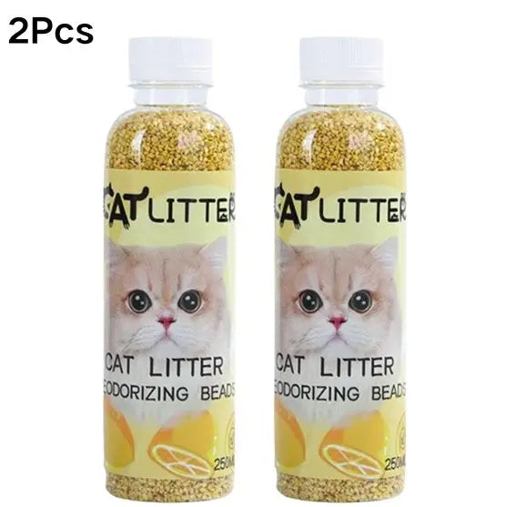 NEW 2PCS Set Cat Litter Deodorant Beads Efficient Deodorization Lasting Freshness Low Dust sanitary Cat Litter Deodorizing Beads Cats Hygiene Accessories Pets Supplies