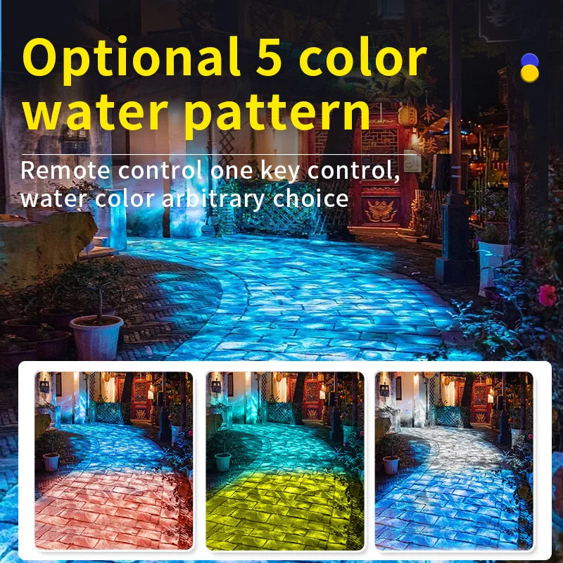 NEW 160W Waterproof Outdoor Water Wave Ocean Wave Light Water Wave Effect Projector with Gobo Projector Home Outdoor Decoration Supplies