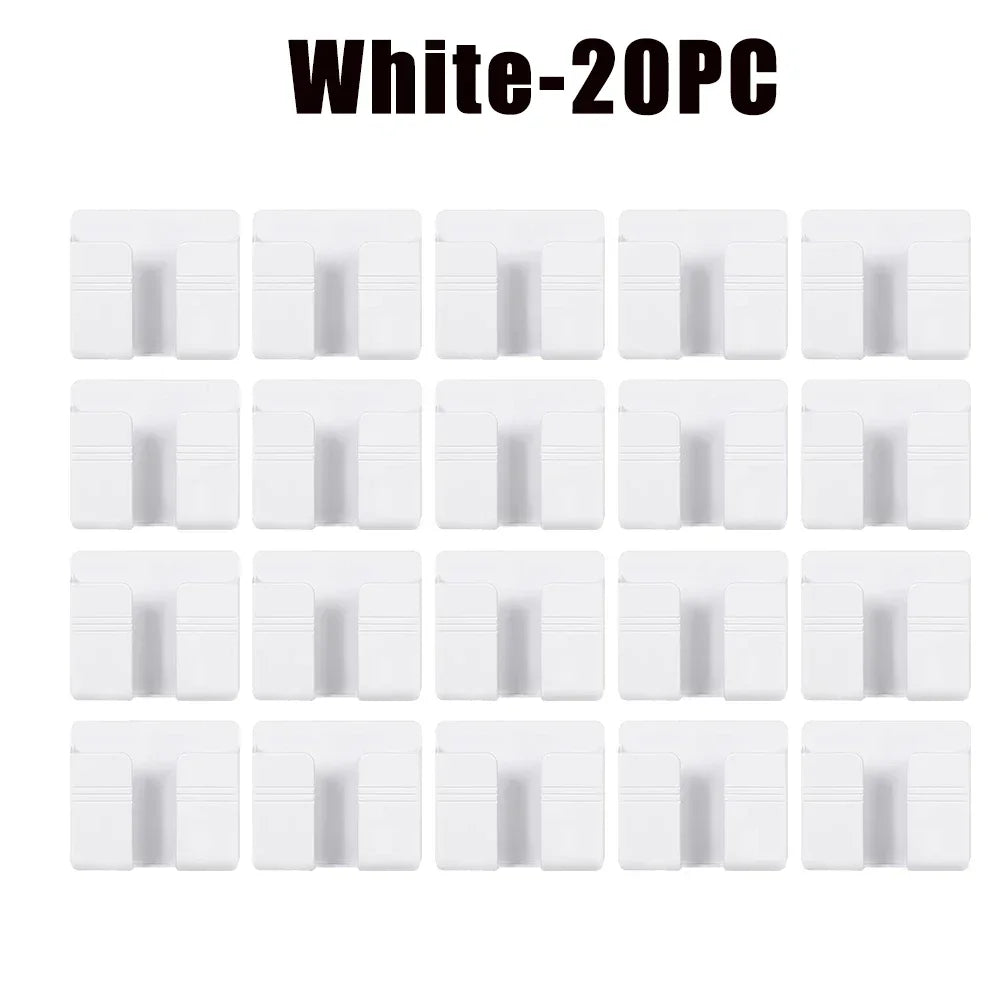 NEW Arrivals 40PCS Set Multifunctional Wall Mount Phone Holder Charging Station Storage Dock Organizer Box Remote Control Shelf Bracket Home Office Mobile Phones Accessories