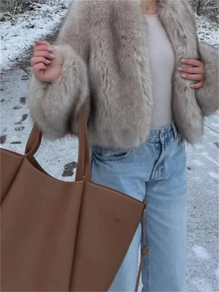 Low-Price Sales are Limited NEW Fashion Fluffy Faux Fur Evening Nightclub Coat For Women Winter Snow Outerwear Elegant Loose Long Sleeve Jacket Female Thick High Street Ladies Girls Luxury Fashion Clothing Supplies