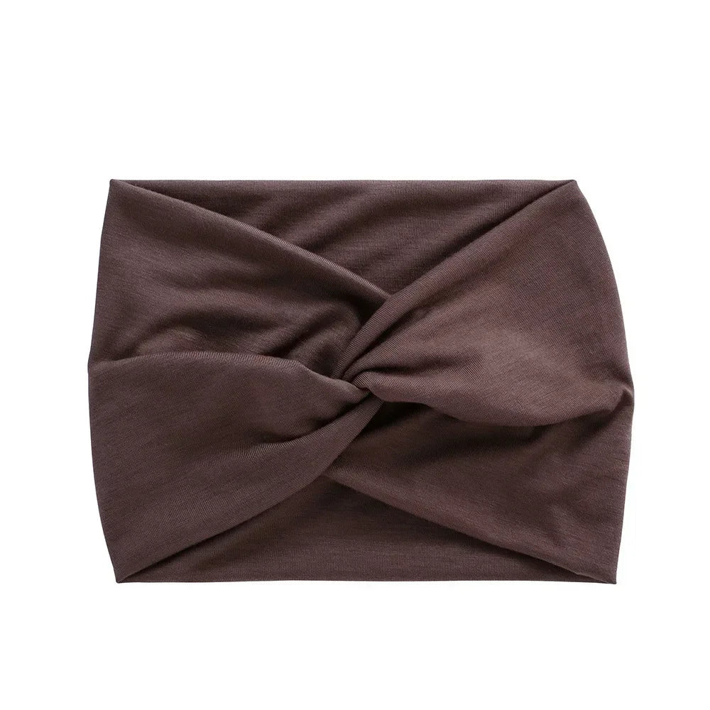 NEW Arrivals 44 Colors/Patterns Sports Elastic Wide-Brimmed Headband Unisex Solid Color Knotted Soft Anti-Slip Warm Turban Bandana Elastic Hairband Ladies Girls Fashion Apparel Accessories Clothing Supplies