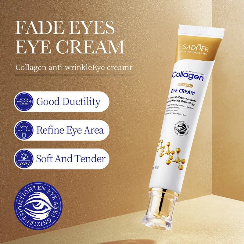 3pcs Firming Collagen Eye Cream Anti Dark Circles Eye Bags Moisturizing Brightening Eyes Creams Skin Care for Eyes
