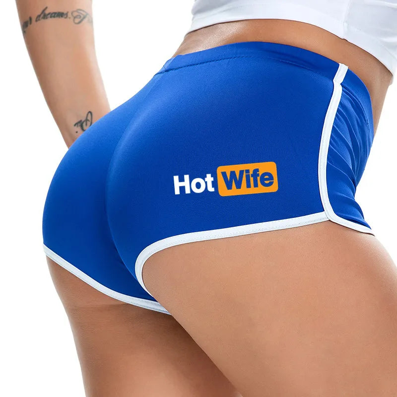 NEW Arrivals S-2XL EU Size Sexy *Hot Wife* Shorts Hot Pants for Girls New Women Shorts Sexy Female Lingerie Stretch Sports Running Hiking Cycling Shorts Yoga Pants Home Underwear Beach Bar Shorts