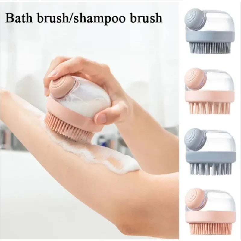 1pc Adding Liquid Shampoo Brush Minimalist Style Manually Shower Cleaning Shower Brush Comb Silicone Massage Brush Hair Brush