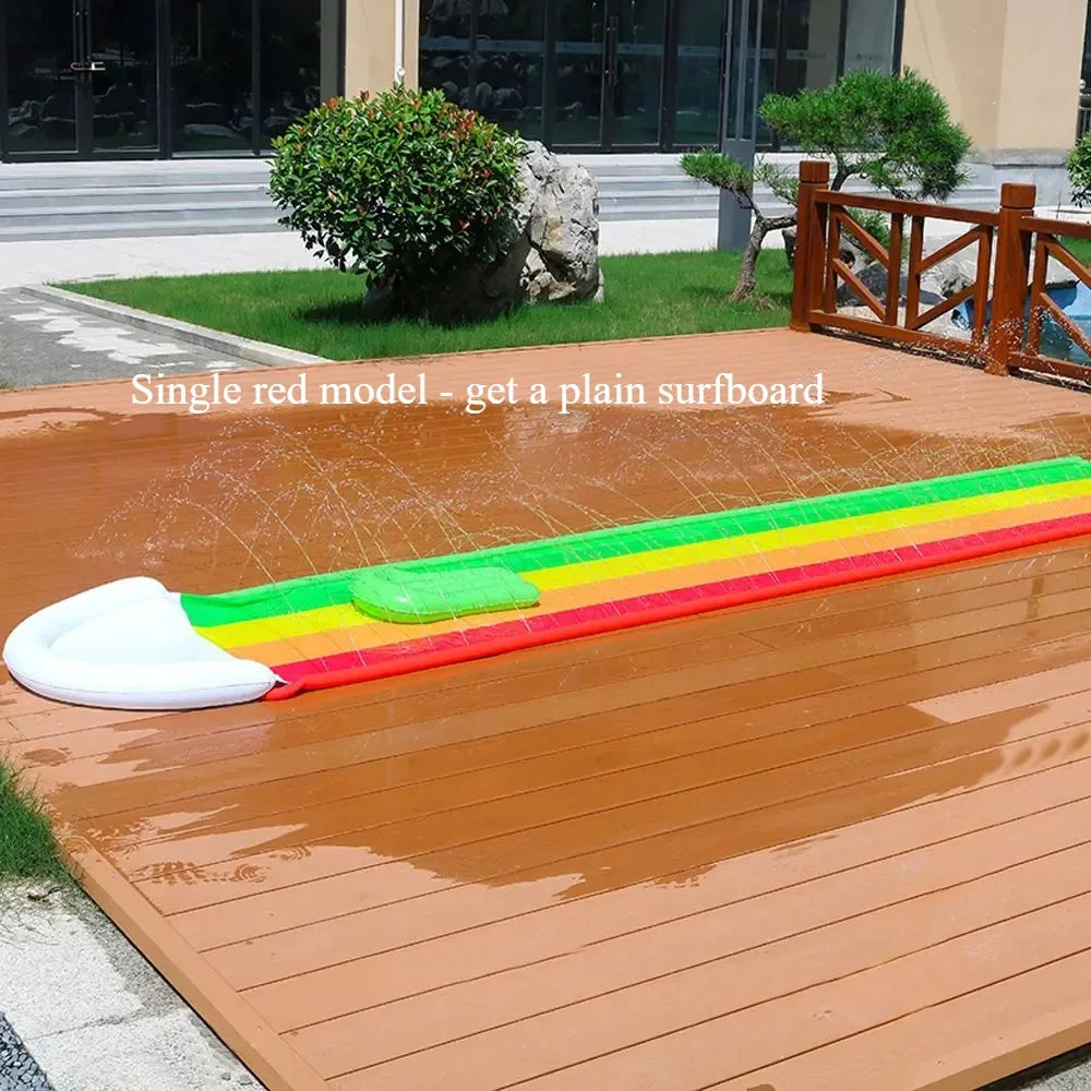 NEW Arrivals Summer Adults/Children's Inflatable Water Slide Outdoor Backyard Water Toys Game Swimming Pool Water Slide Parent-Child Outdoor Surfing Games Sports Supplies