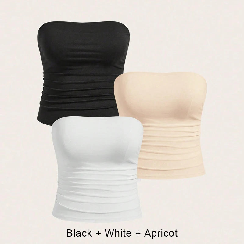 NEW Arrivals 3PCS/Set L-4XL Plus Size Sexy Top Female Underwear Lady Women Summer Top Lingerie Bandeau Tops Women's Tube Corset Hot Intimates