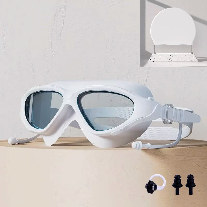 NEW 3 Colors Large Frame Women Men Swimming Goggles Anti-Fog Professional High-Definition Swimming Goggles Adjustable Wide Field of Vision Swimming Beach Water Pool Accessories Sports Supplies