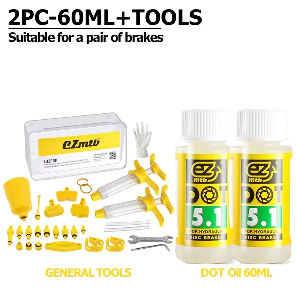 NEW Bicycle Brake Mineral Oil, Bicycle Hydraulic Disc Brake Oil Bleed Kit ,Mineral Oil Shimano MTB Road Racing Bike Brake Repair Tools Set Bicycle Parts Spares Accessories