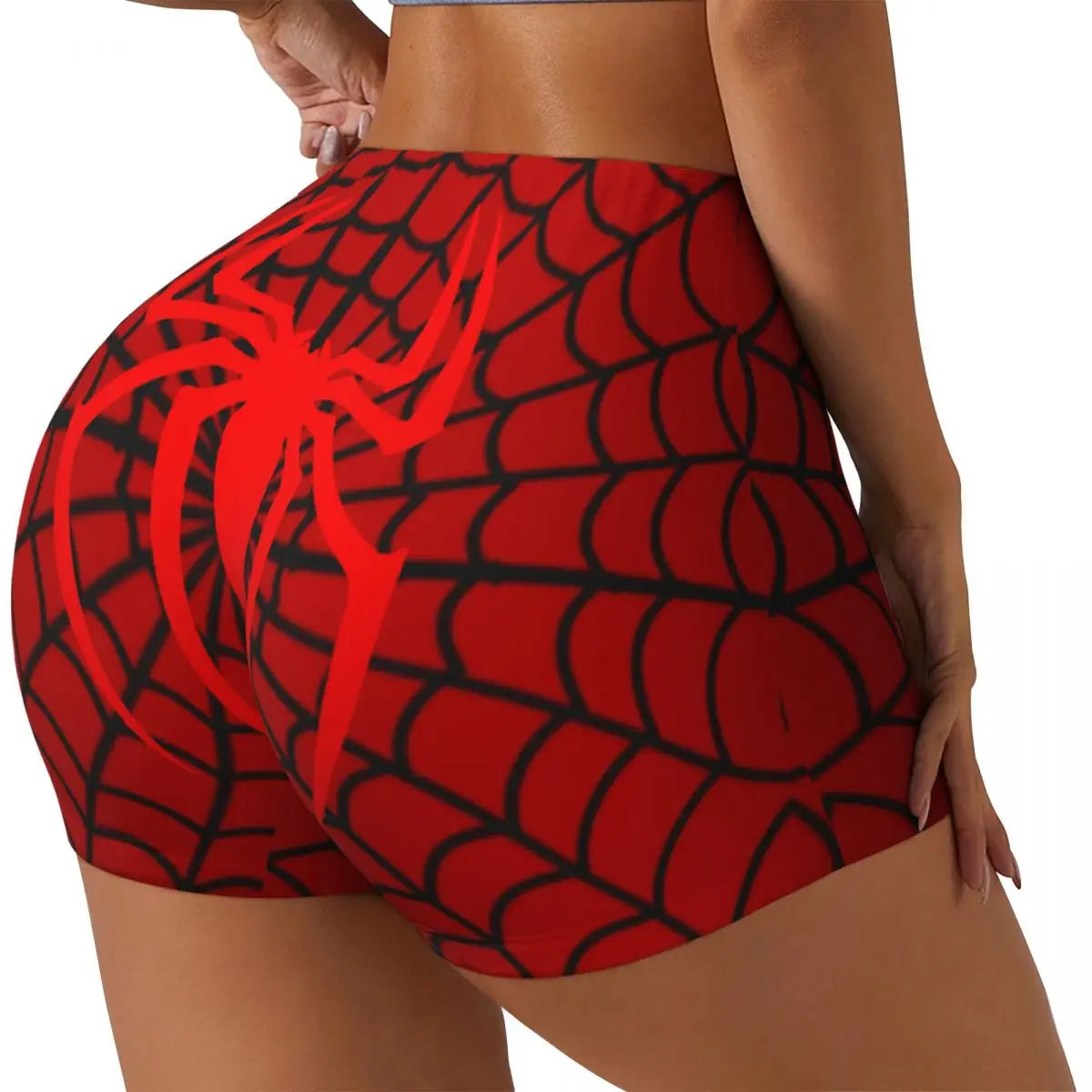 NEW Arrivals Sexy Hot Women Spiderman Summer Outdoor Beach Party Workout Running Hiking Yoga Shorts Gym Athletic Biker Cycling Shorts Girls Fashion Apparel Accessories
