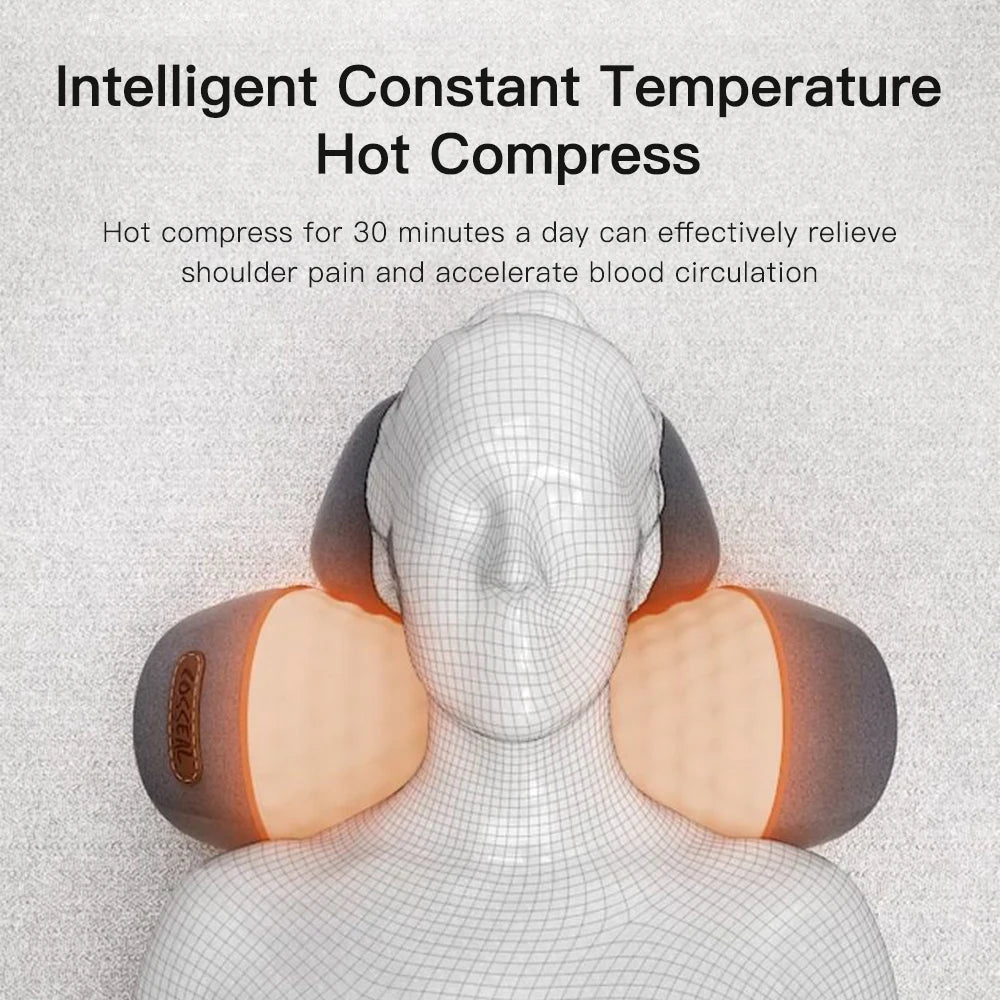 NEW Arrivals 3 Function Electric Neck Massager Cervical Pillow Hot Compress Vibration Massage Neck Traction Relax Pillow Spine Support Massager Pillow