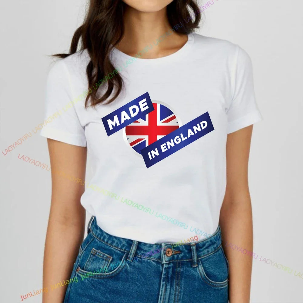 NEW Arrivals S-4XL Summer New Shirt England Flag Badge Unisex Patriotism Graphic T-Shirts Women's T-Shirts Men T-shirt Short Sleeve Tee Women Men Casual Sports Supplies