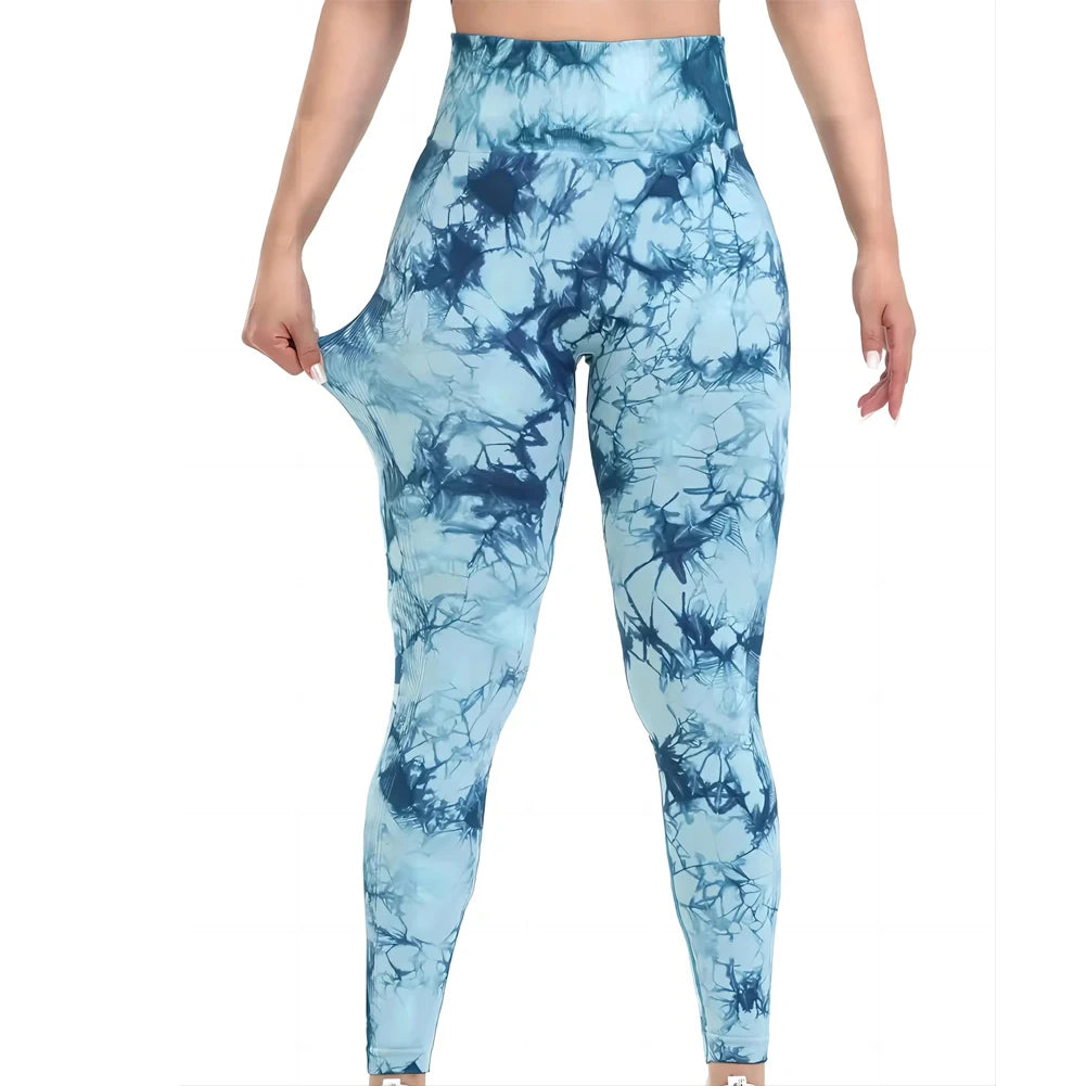 NEW Arrivals S(45-55KG0- XL(75-95KG) 9 Colors Women's Tie-Dye Seamless Peach Butt High Waist Butt Pants Stretch Fitness Yoga Pants Outdoor Running Leggings Ladies Sports Clothing Supplies