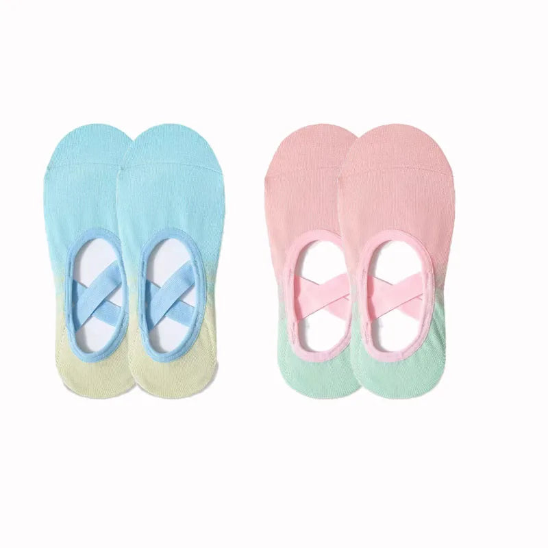 NEW Arrivals 4 Pairs Women Fitness Dancing Yoga Professional Non-Slip Silicone Non-Slip Silicone Socks Gym Home Fitness Footwear Breathable Soft Yoga Socks Ladies Sports Apparel Accessories