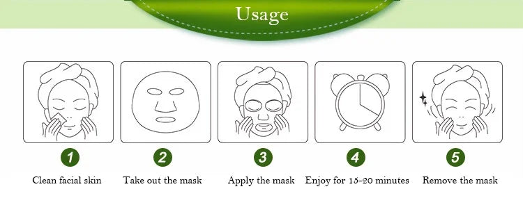NEW Arrivals 20PCS Set 7 Natural Fruit Patterns Natural Plant Facial Mask Moisturizing Oil Control Anti-Aging Fruit Aloe Korean Hyaluronic Acid Sheets Face Mask Beauty Skin Care Products