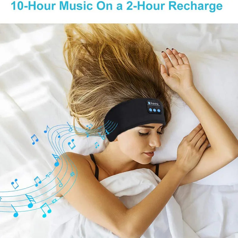 NEW Arrivals Wireless Bluetooth 5.0 Earphone Sleeping Band Music Headphones Soft Elastic Comfortable Eye Mask Sleep Headset for Side Sleeper