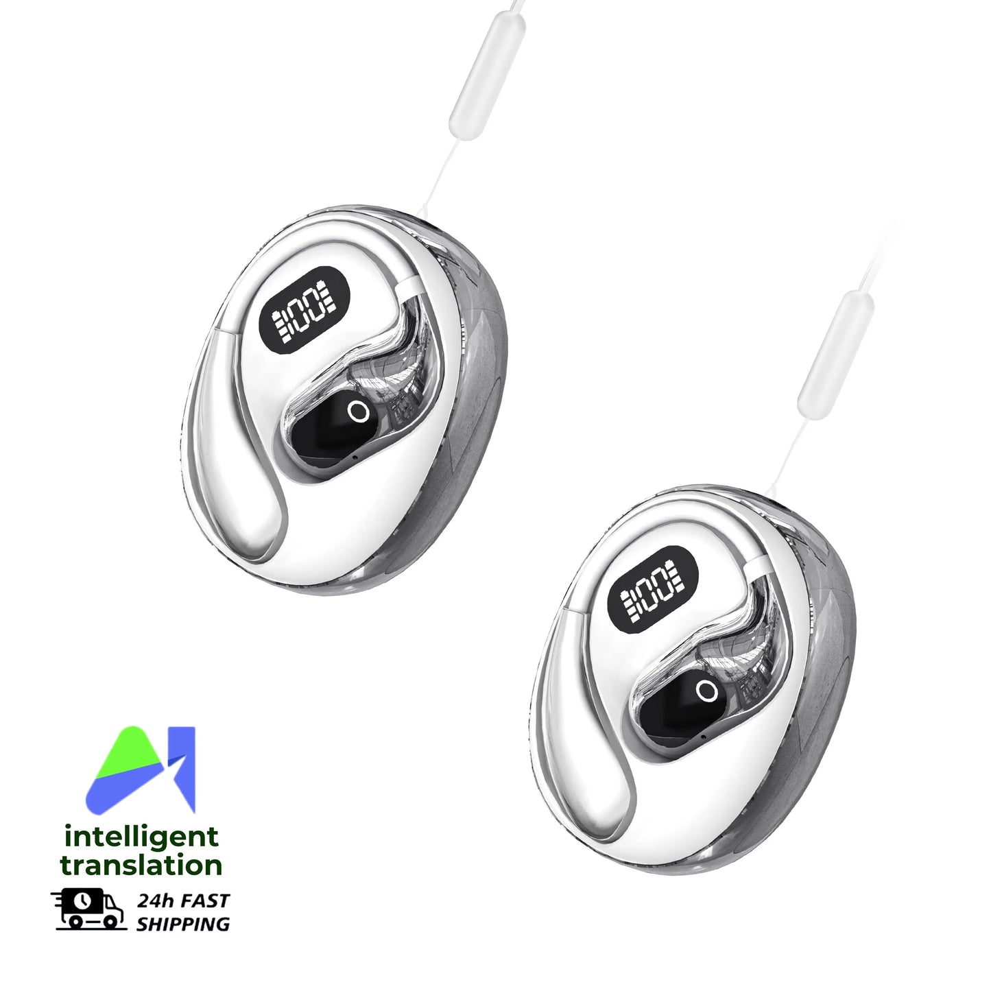 NEW Arrivals AI Translator Earphones 144 Languages Translation Headphones Wireless Bluetooth Headset for Business Office Travel Aboard Sport Earbuds