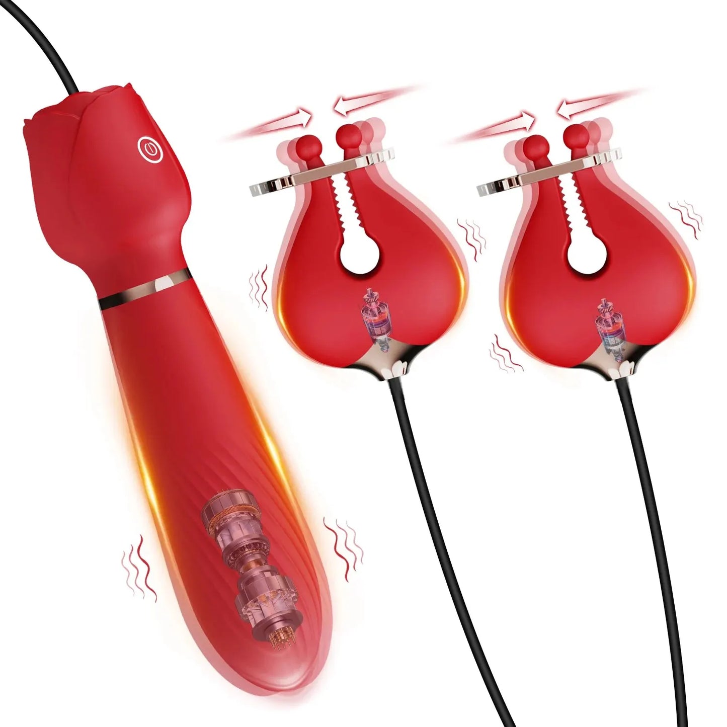 2 in 1 Vibrating Nipple Toys For Women Detachable G Spot Clitoral Vibrator Portable Size Nipple Clamps Female Sex Toys Couples