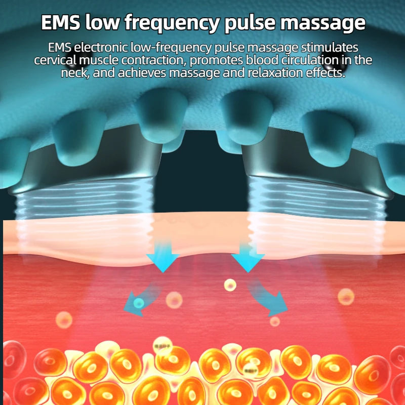 Electric Neck Stretcher Pulse Cervical Traction Relax Heating Cervical Chiropractic Therapy Traction Pillow Neck Head Treatment Pain Relief Acupoint Massager Health Care Supplies Massage Relaxation Devices Products