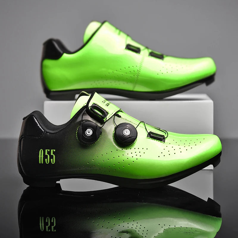 Green Road Bike Shoes Mens Cycling Shoes Quick Ratchet Buckle Compatible with SPD System Pedal Outdoor Women Red Cyclling Shoes