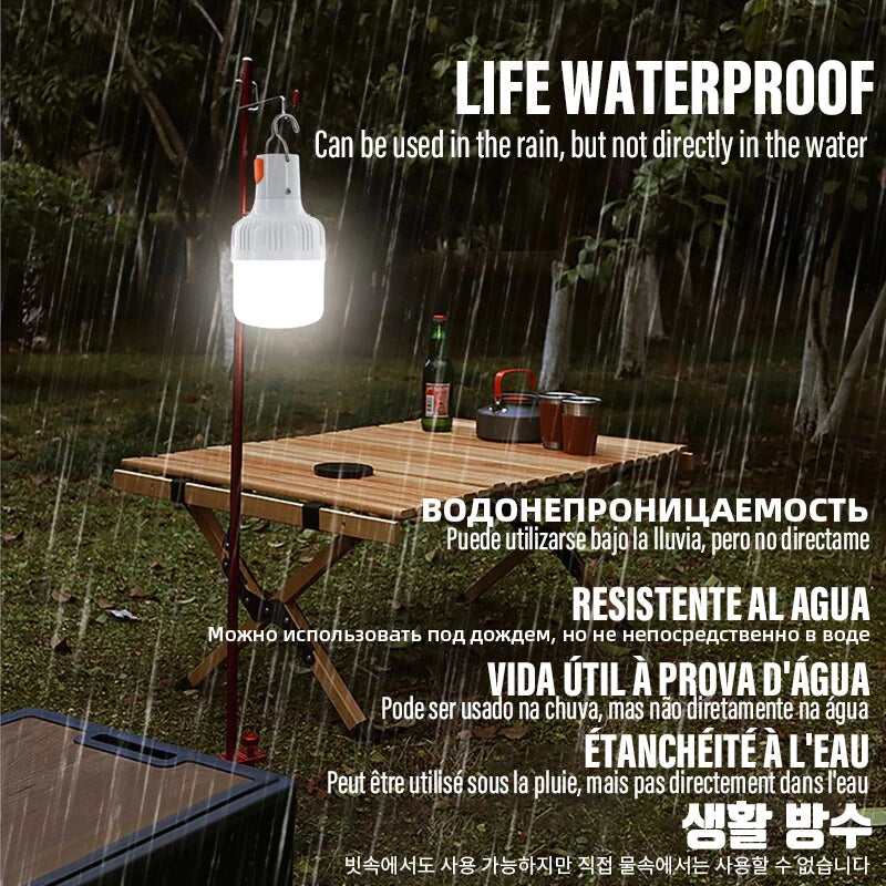 NEW Arrivals Outdoor USB Rechargeable LED Lamp Bulbs High Brightness Emergency Light Hook Up Camping Fishing Portable Lantern Night Lights