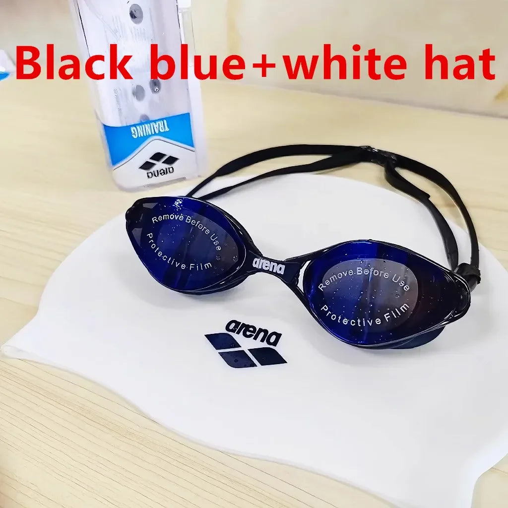 NEW Arrivals 100% Original ARENA 2PCS Set 9 Colors Professional Waterproof and Anti-Fog High-Definition Adult Swimming Goggles Silicone Swim Cap Women Men Swimming Accessories Sports Supplies