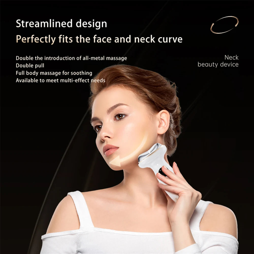 NEW EMS Neck Face Massager Double Chin Remover V Line Chin Lift Up Reducer 7 Colors LED Light Therapy Anti Neck Wrinkle Face Slimmer Women Beauty Salon Spa Supplies