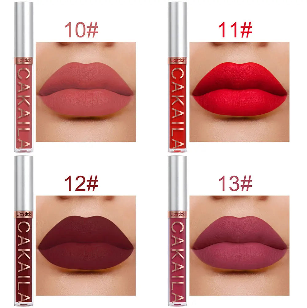 NEW Arrivals 10PCS/Set Nude Lip Gloss Matte Velvet Lipstick Waterproof Long-lasting Liquid Lipstick Women Moist Lip Tint Ladies Cosmetic Supplies