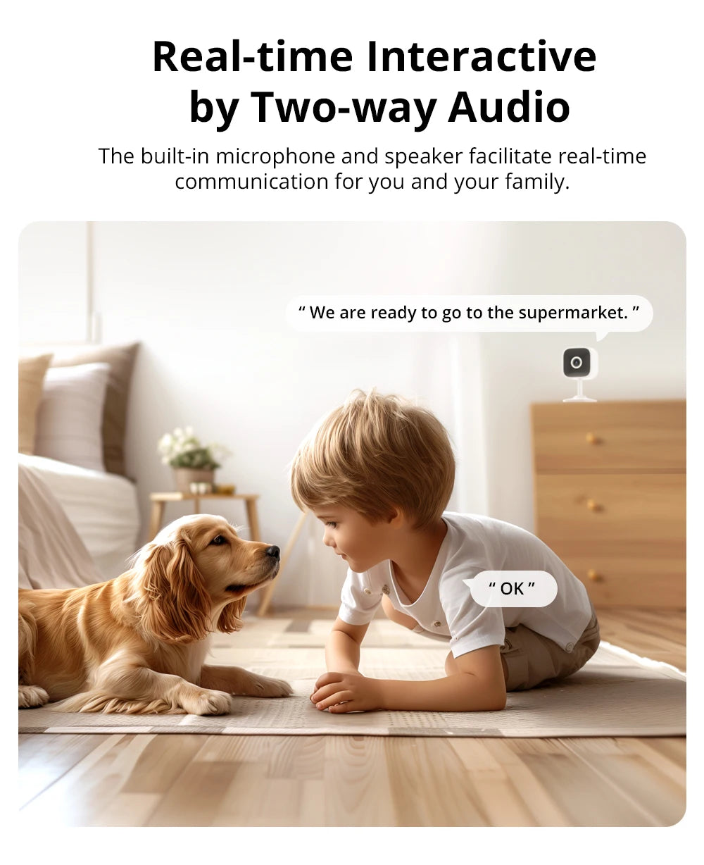 NEW Arrivals Top Quality Slim Gen2 Wi-Fi Smart Home Security Camera 1080P HD Human Sensor Motion Detection Two-Way Audio eWeLink APP Support Alexa Google Home Office Security Supplies
