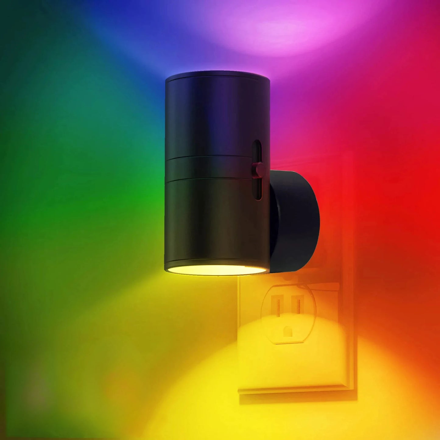 NEW Cylindrical RGB LED Night Light Plug in Modern Wall Lamp Sensor Adjustable Brightness Dimmable Night Lights for Hallway Bedroom